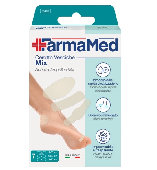Apósitos Hidrocoloides para Ampollas Mix de FarmaMed, 3 Tamaños - Caja de 7 Unidades
