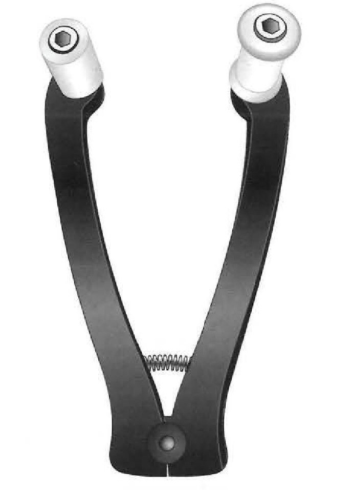 Pinza de rodillos de aluminio Gunnar - longitud = 16 cm / 6-1/4&quot; con rodillos de teflón