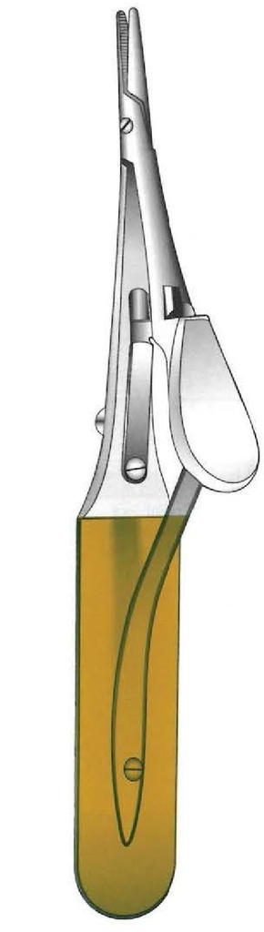 Porta agujas Arruga - longitud = 14 cm / 5-1/2&quot;, recta, TC Gold