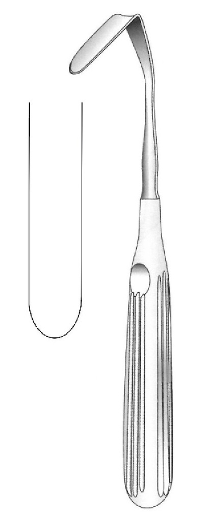 Instrumento de rinoplastia Aufricht - longitud = 16 cm / 6-1/4&quot;, hoja = 45 x 6 mm