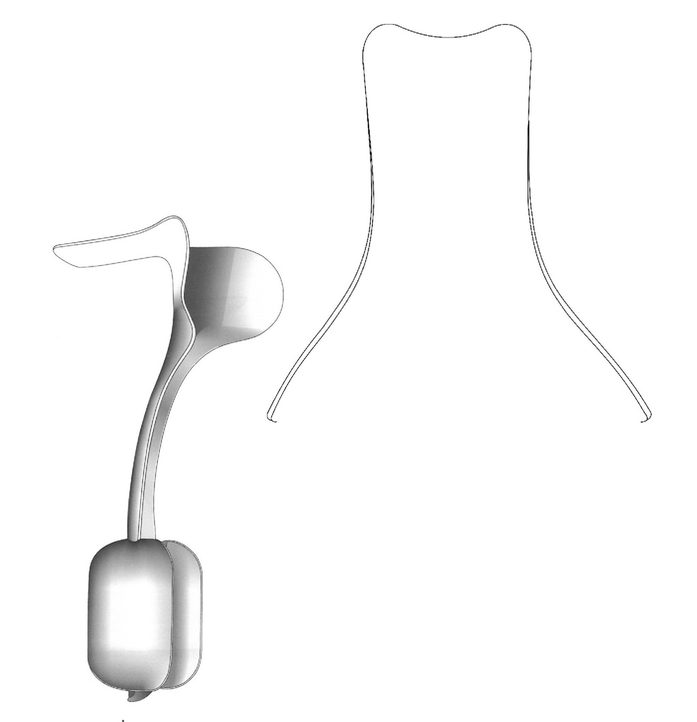 Auvard espéculo vaginal - tamaño = 80 x 43 mm, completo con peso extraible